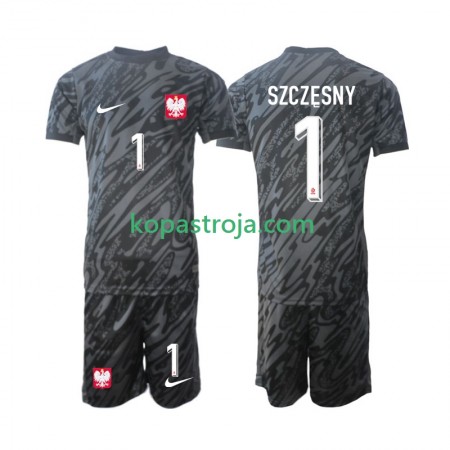 Billiga Fotbollströjor Polen Szczesny 1 Målvakt Barn Borta tröja 2024 Kortärmad